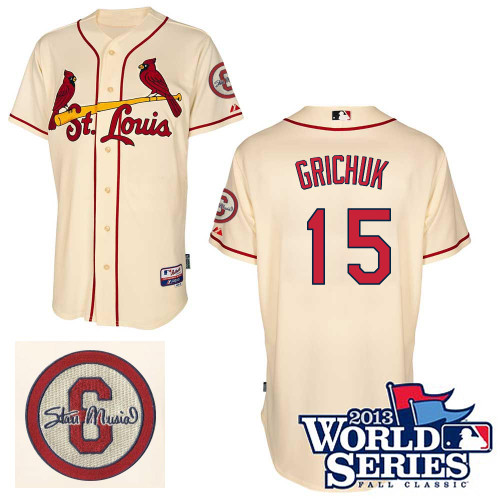 Randal Grichuk #15 Youth Baseball Jersey-St Louis Cardinals Authentic Commemorative Musial 2013 World Series MLB Jersey